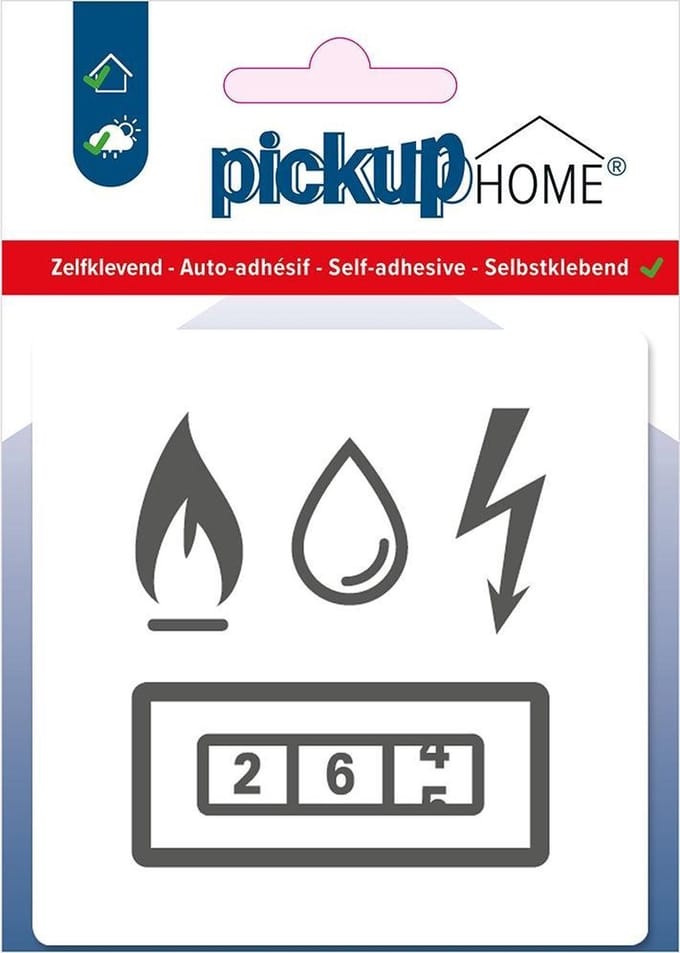 Pickup Meterkast wit - 90x90 mm Pictogram Route Acryl
