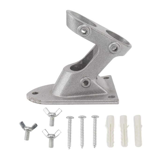 Vlaggenstokhouder Beugel Aluminiumlegering Dubbel Gat Roestvrij Verdikking Heavy Duty Vlaggenhouder voor zilver