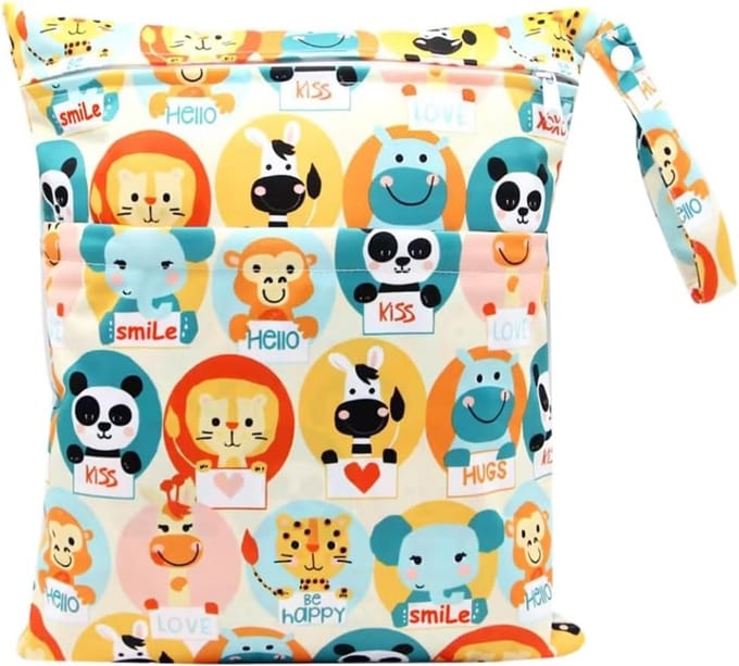 Wasbare Luiertas, Herbruikbare Waterdichte Tas, Reis Nappy Organizer met Dubbele Rits, Ideaal voor Babyspullen en Gym Accessoires