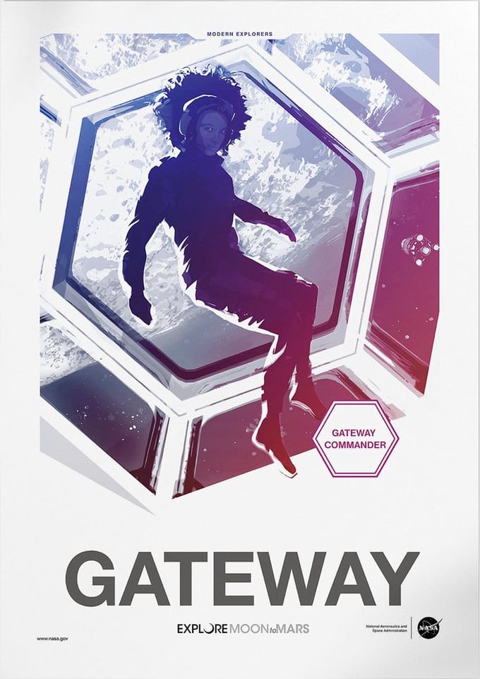 Moon To Mars Gateway Commander | Space, Astronomie & Ruimtevaart Poster | B2: 50x70 cm