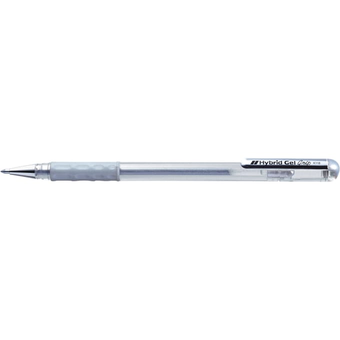 Gelschrijver Pentel K118 Grip medium zilver