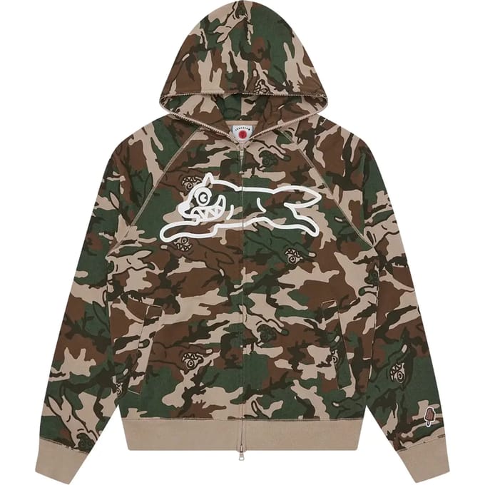 Hooded sweatshirt met rits Icecream Running Dog Woodland