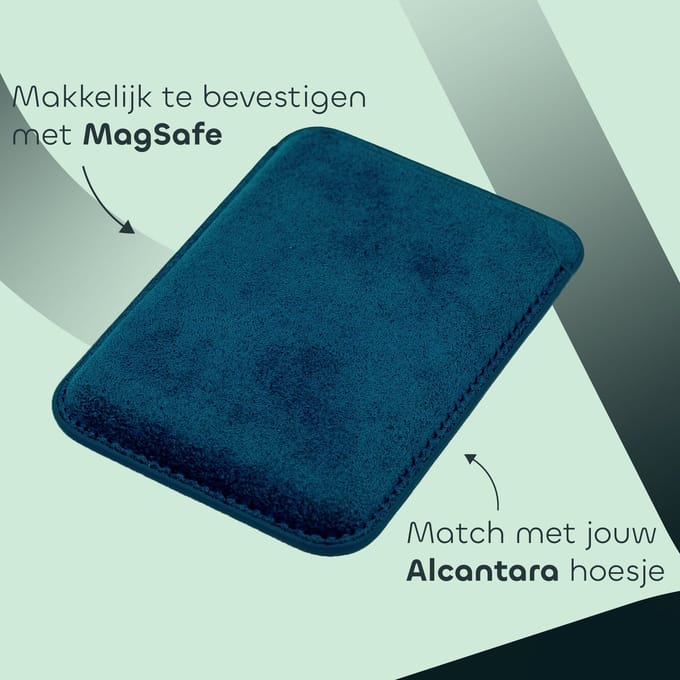 iPhone 17 – Alcantara Case + MagSafe Wallet + Gratis Screenprotector | Ocean Blue | iPhone 17 Pro
