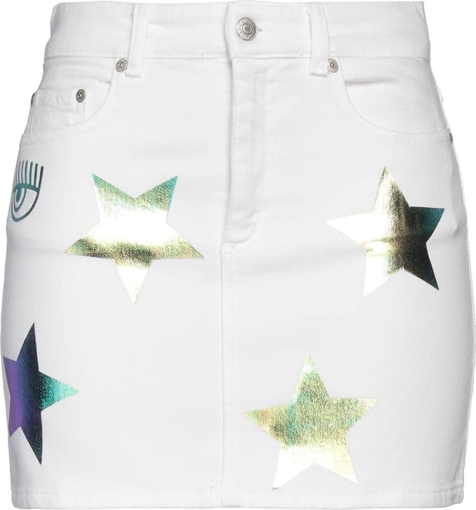 Chiara Ferragni - witte denim mini rok - maat W25