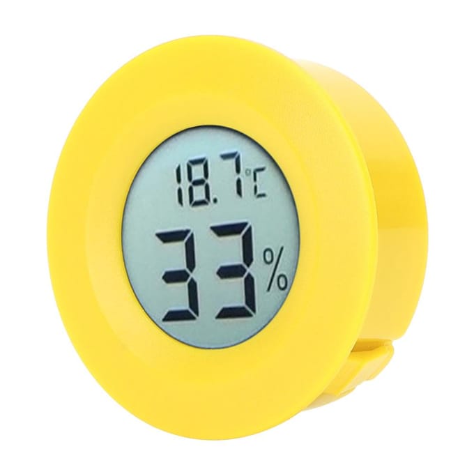 Mini Circulair Ingebouwde Digitale LCD Thermometer Hygrometer Vochtigheid Temperatuurmeter Binnen Blauw