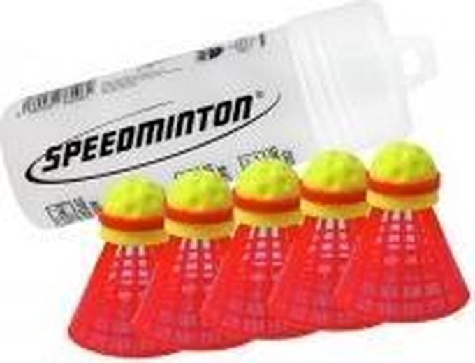Speedminton FUN Speeders - 5 stuks - speedbadminton - crossminton - speed badminton shuttle - Rood
