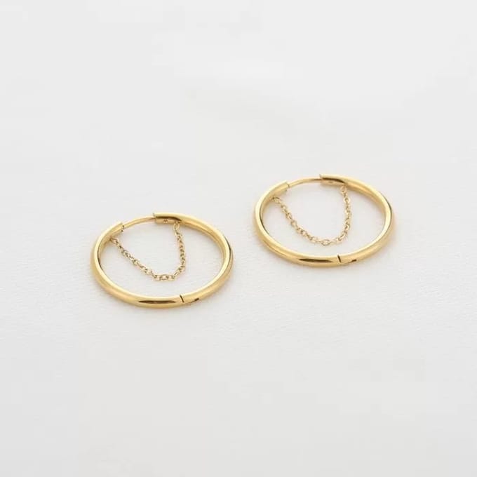 Michelle Bijoux Oorringen Ketting round medium Goud