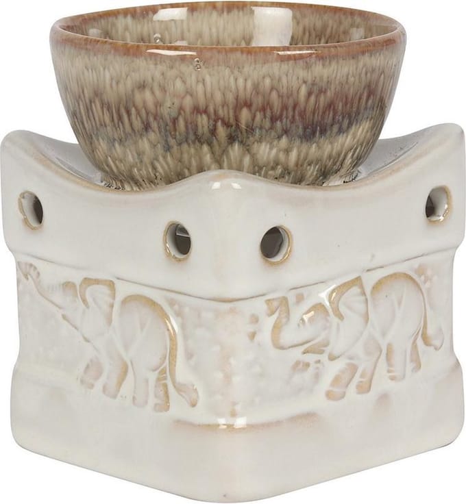 Twee Toon Olifant - Oliebrander - Geurbrander -  Keramiek