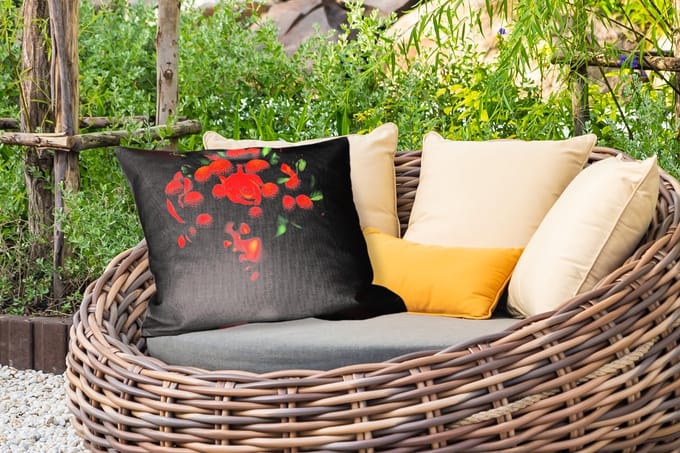 Buitenkussens - Tuin - Vrouw - lychee - exotisch - 50x30 cm