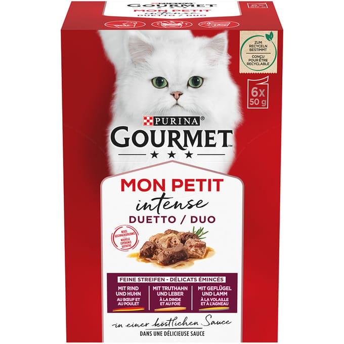 6x50g Mix Vlees Gourmet Mon Petit Kattenvoer