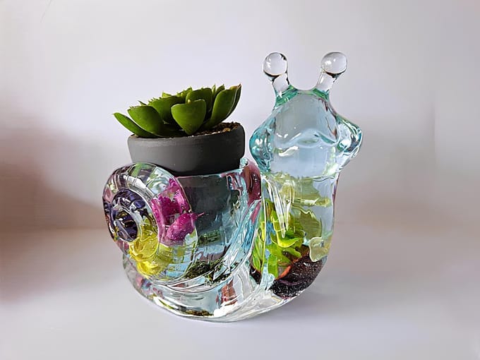 Decoratie beeld slak - blauw