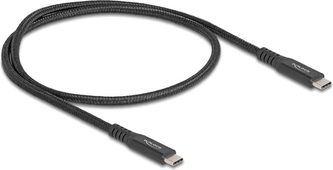 Delock USB 20 Gbps Cable USB Type-C™ male to male PD 3.0 100 W E-Marker 0.5 m black metal