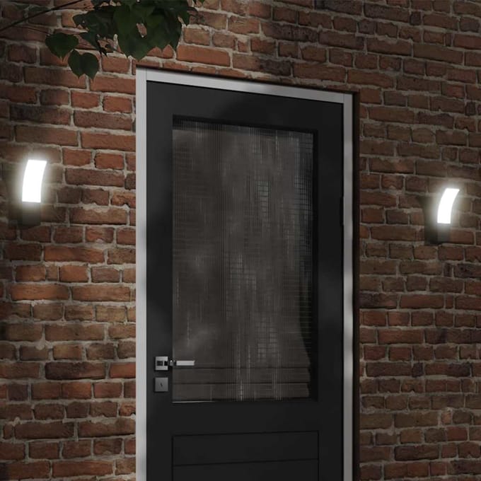 vidaXL Buitenwandlampen 2 st LED gegoten aluminium zwart