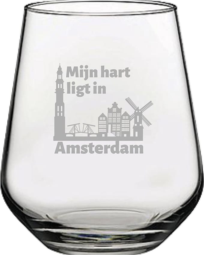 Gegraveerde Drinkglas 42,5cl Amsterdam