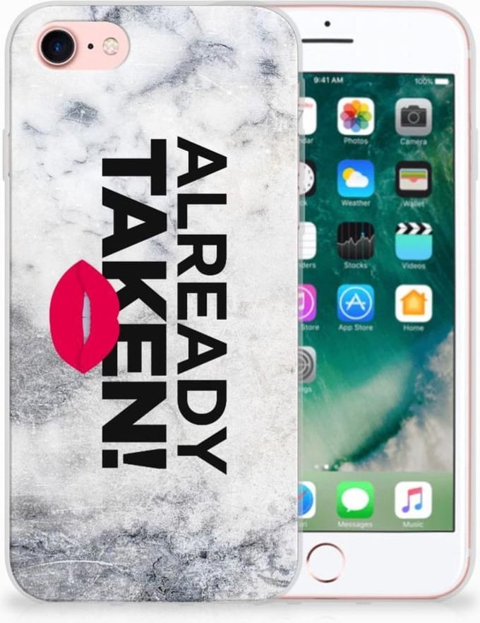 iPhone SE 2022 | SE 2020 | 8 | 7 Siliconen hoesje met naam Already Taken White