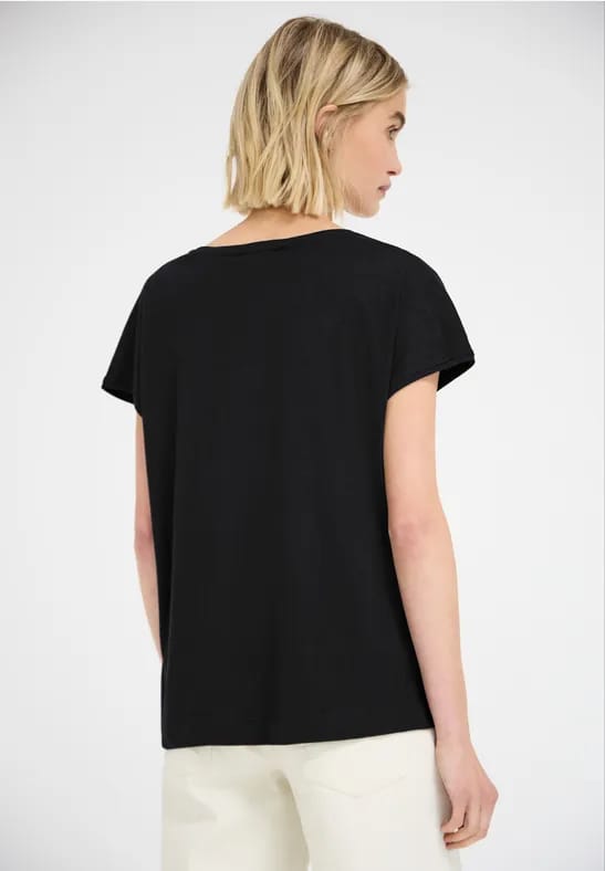 Shirt met hangende schouder in jersey
