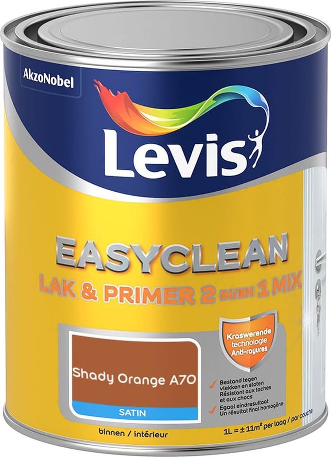 Levis - Easyclean Lak & Primer 2-In-1 Mix - Shady Orange A70 - Mengverf - 1 L