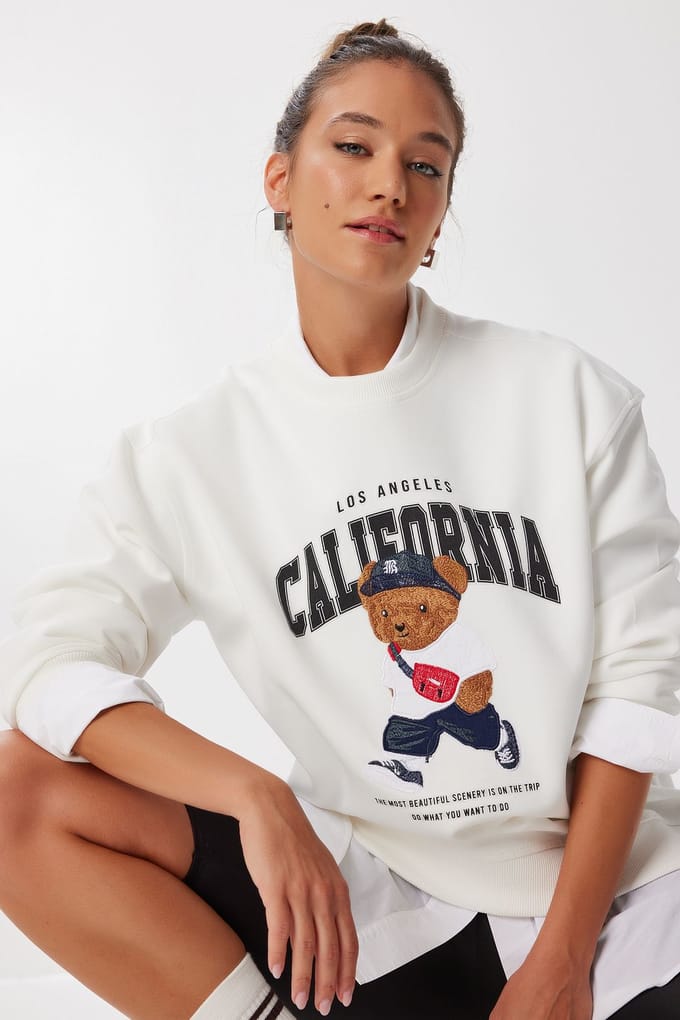 Ronde Hals Bedrukt Sweatshirt
