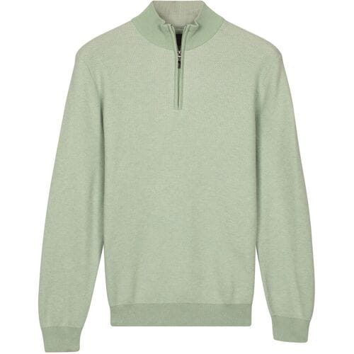 Baileys Trui Half Zip Two-Tone Jacquard Allover Plated Soft Green / male