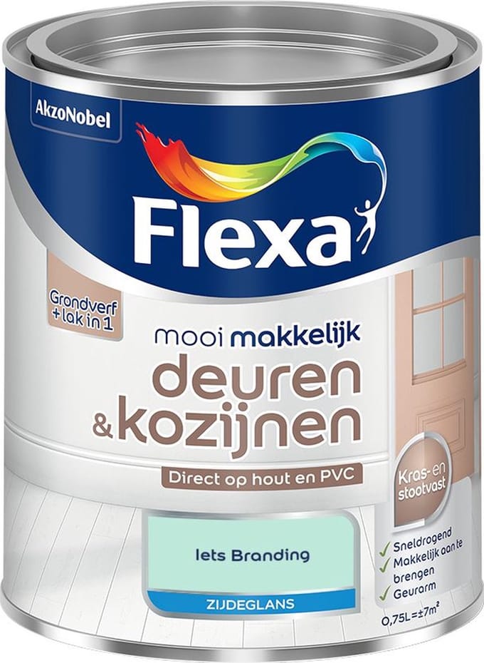 Flexa - Mooi Makkelijk Deuren & Kozijnen Zijdeglans - Iets Branding - Mengverf - 750 Ml