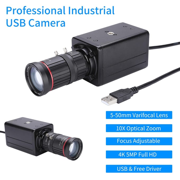 4K HD Camera Computercamera USB Webcam 10x Optische Zoom Handmatige Focus Automatische Belichtingscompensatie camera with microphone