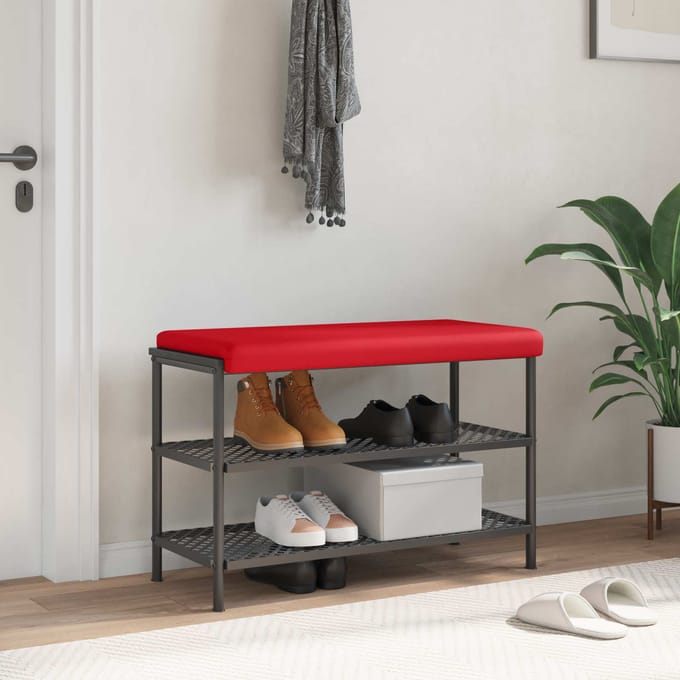 vidaXL - Bankkussen - Kunstleer - Rood - Diepte - 35 - cm
