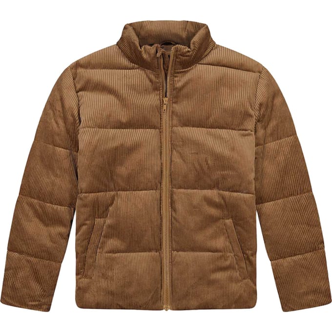 Urban Classics - Boxy Corduroy Puffer winterjas - S - Bruin