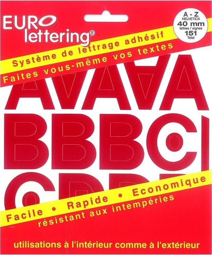 Eurolettering rood - 40 mm letters