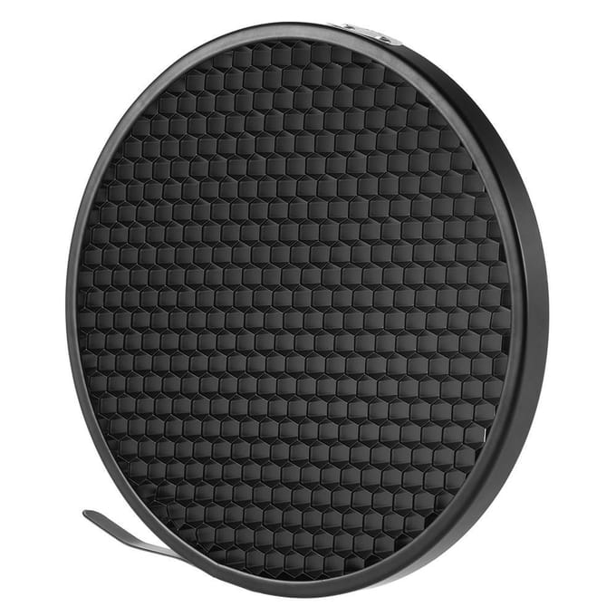 7   Standaard Reflector Diffuser Lampenkap Schotel met 60 graden Honingraatraster voor Bowens Mount Studio Stroboscoopflitser black