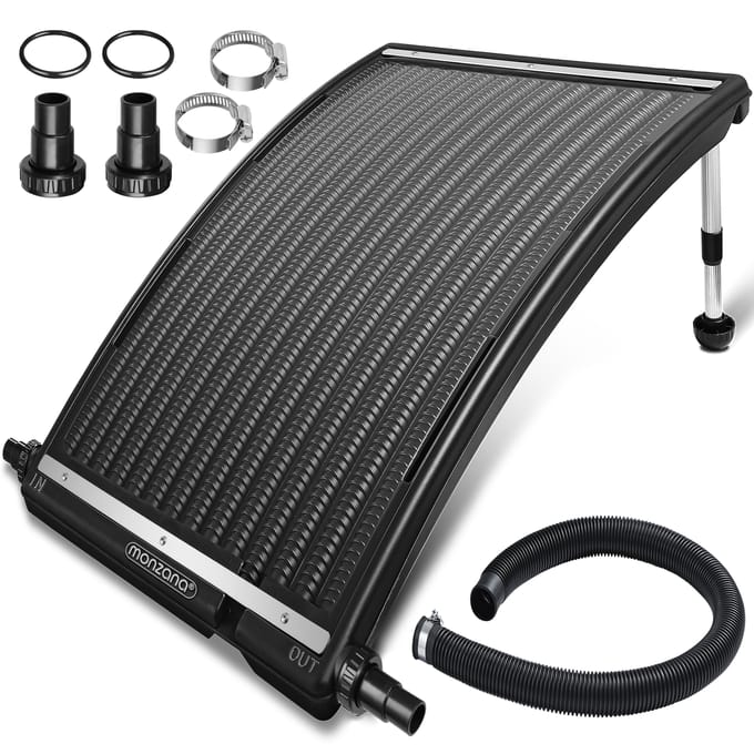 Monzana Zwembadverwarming Solar - 10000 L/h - 32&38mm – Verstelbaar
