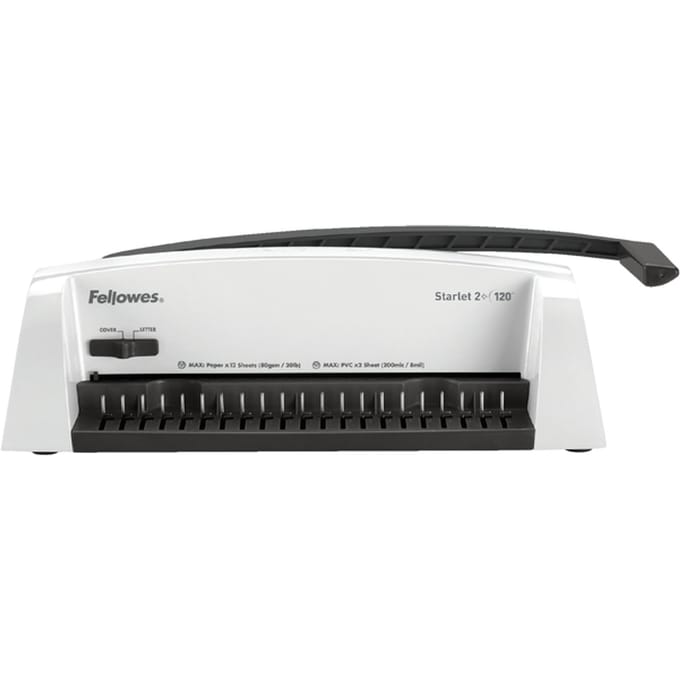 Fellowes plastic-inbindmachine Starlet 2+, stansvermogen 12 vel, inbindcapaciteit 120 vel