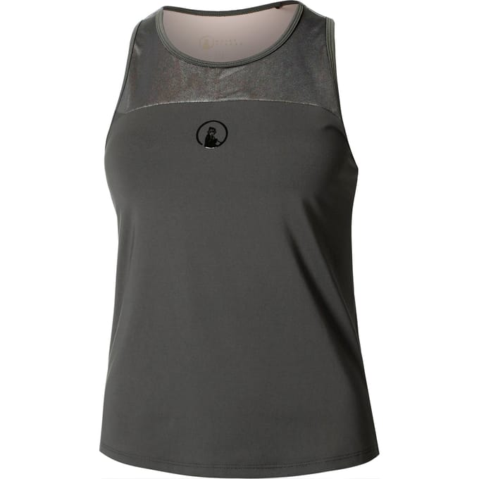 Quiet Please Sparkle Racerback Tanktop Dames-Antraciet