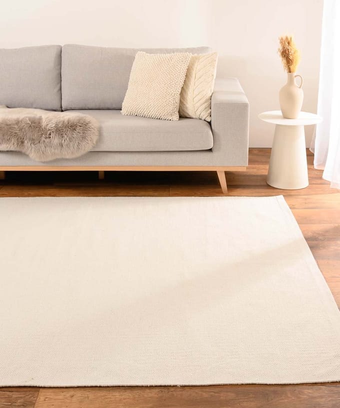 Vloerkleed katoen - Svelvik wit 70x140