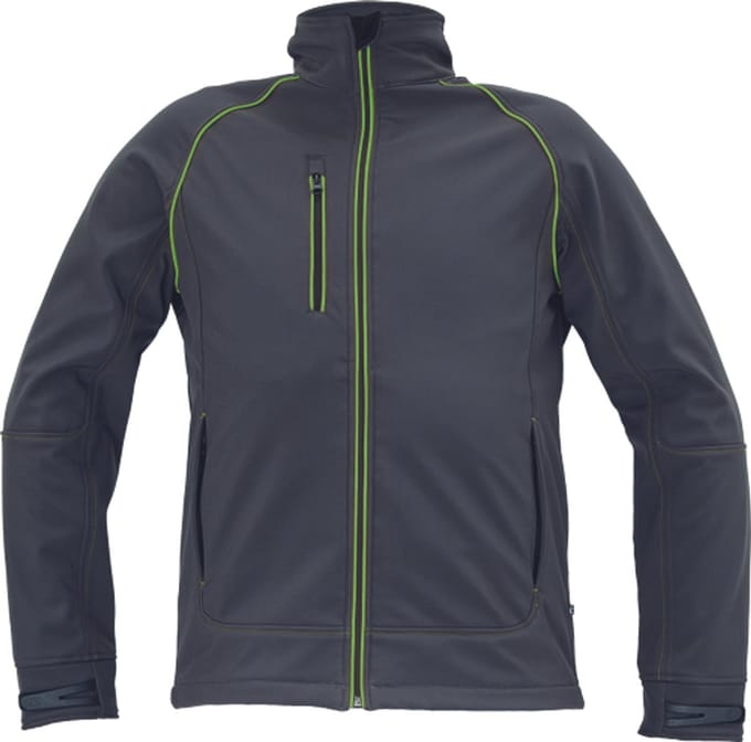 Cerva GREENDALE softshell jas 03010594 - Antraciet/Limoen Groen - S