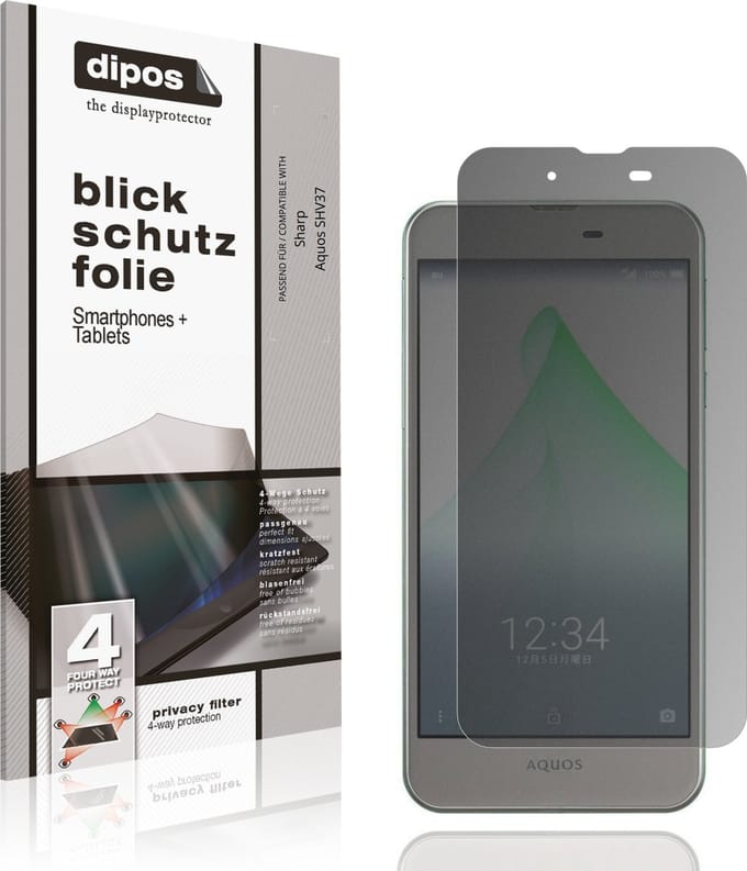 dipos – Matte Privacy Screenprotector geschikt voor Sharp Aquos SHV37 | Anti-Spy Beschermfolie