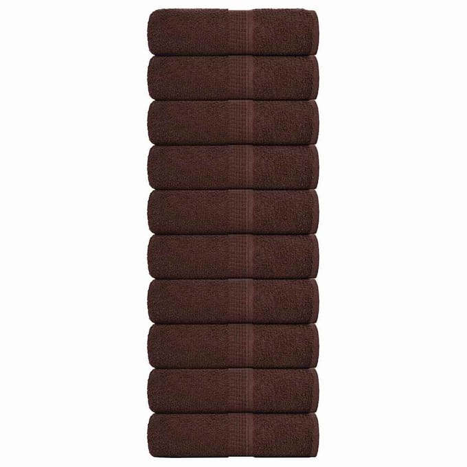vidaXL - Washandjes - FROGN - 10 - st - 30x30 - cm - 360 - g/m² - bruin