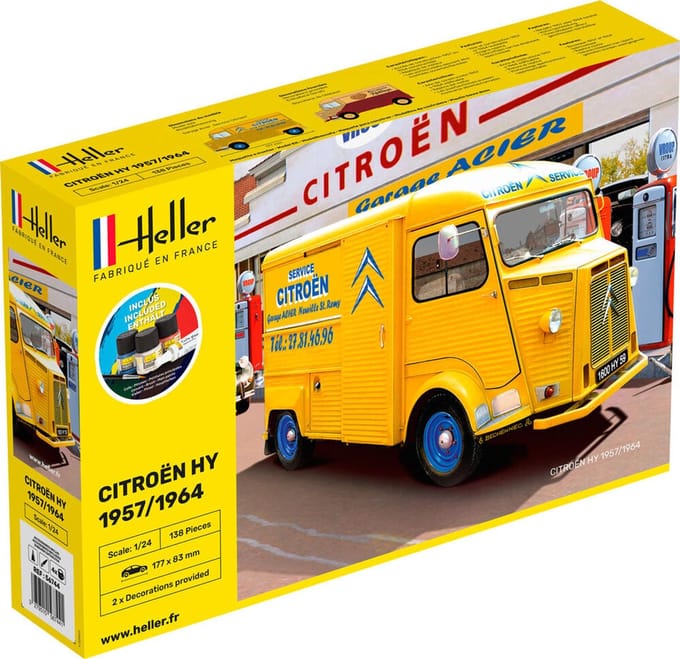 Heller Modelbouwpakket Militaire voertuigen - 56744 Citroen HY 57/64 Service Citroen - Starter Kit Plastic - 1:24 - Modelbouw