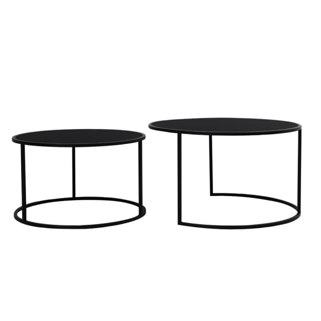 Light & Living Salontafel Duarte - Zwart - Ø65+Ø75cm - Modern