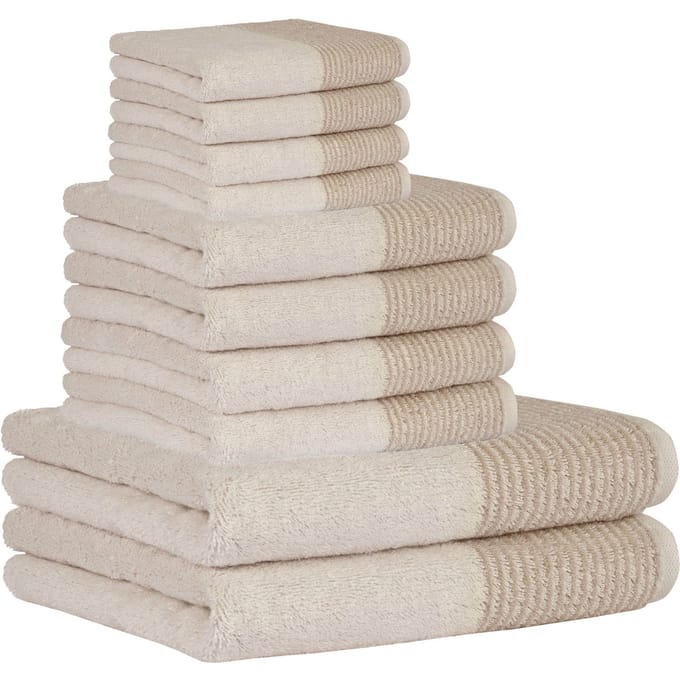 Cawoe Handdoek Luxury Home C Two-Tone Een maat, 50x100 Set van 10
