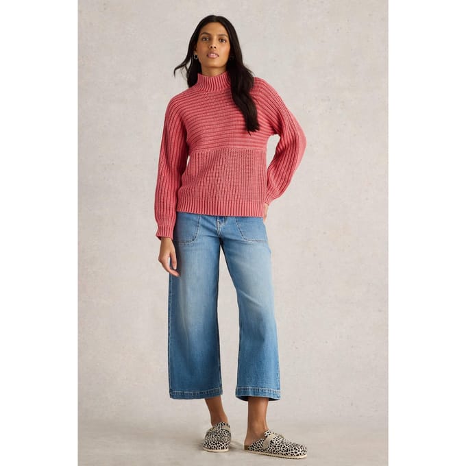 White Stuff Marley Mix Cotton Jumper Mid Pink Taglia: 24 | Maglioni a maglia Outlet | Donna | Rosa