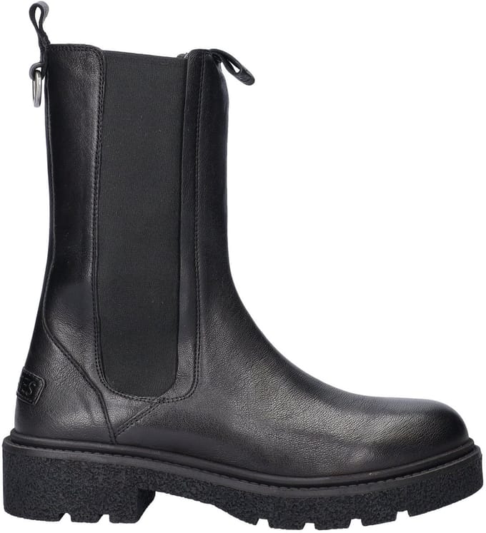 Shabbies Amsterdam - Jacy Shelly Chelsealaars Generfd Leer Zwart - Maat 37