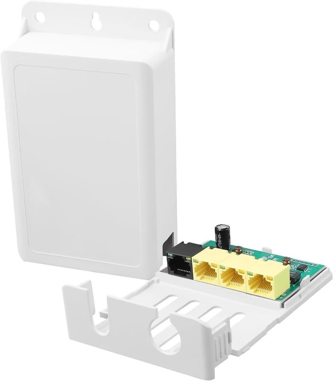 PoE Gigabit Extender - PoE Repeater - Netwerk Uitbreiden - 1-in-3 Out Waterproof - 250m Bereik - Wit