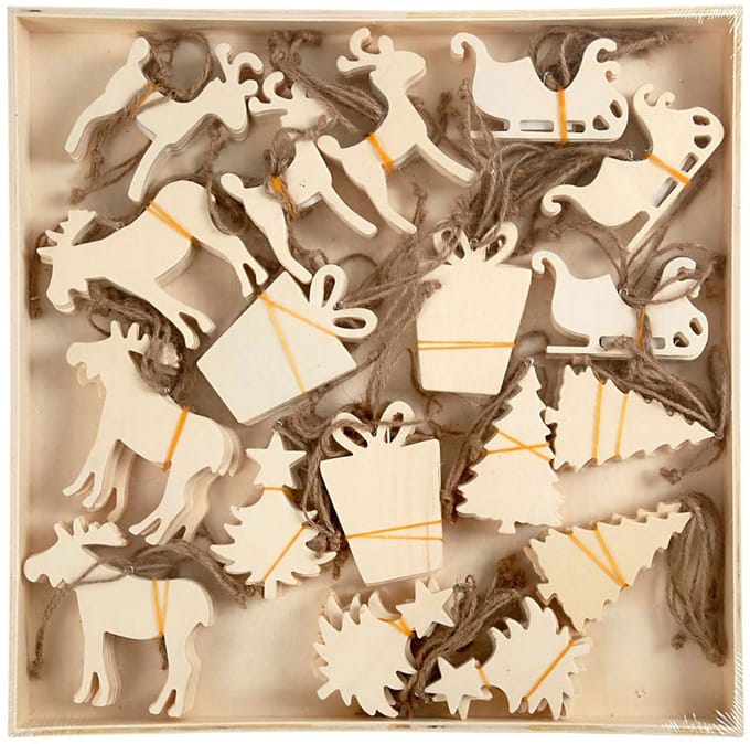Ornamenten, afm 7-9 cm, triplex, 90 assorti