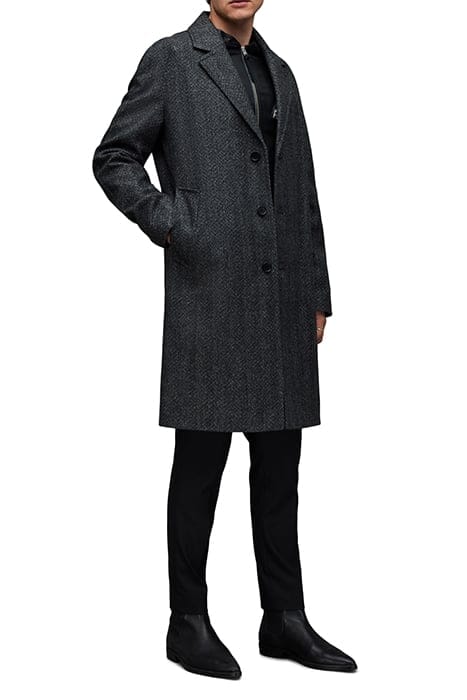 AllSaints Ormond Coat Black/white Maat: M | Single-Breasted Mantels Outlet | Heren | Grijs