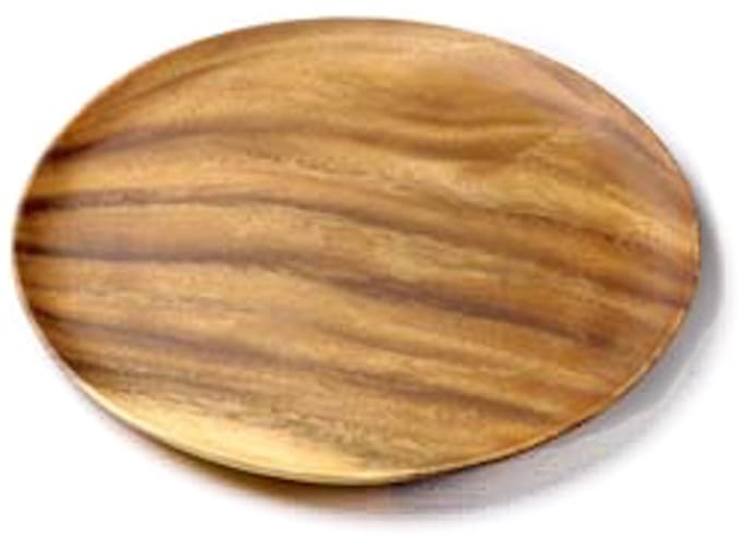 set van 2 - bord acaciahout - rond 33 cm - Kinta