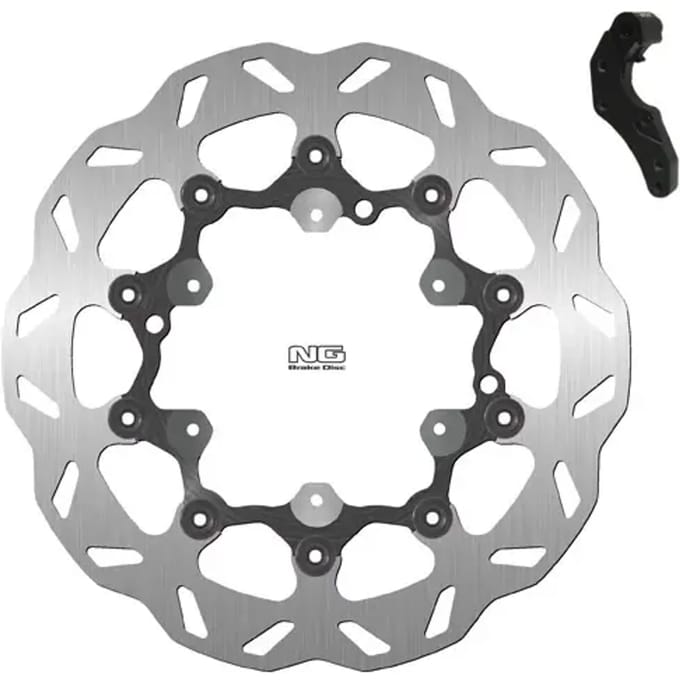 Vlotterende motorremschijfset en steuntje NG Brake Disc Wave 1640XK27