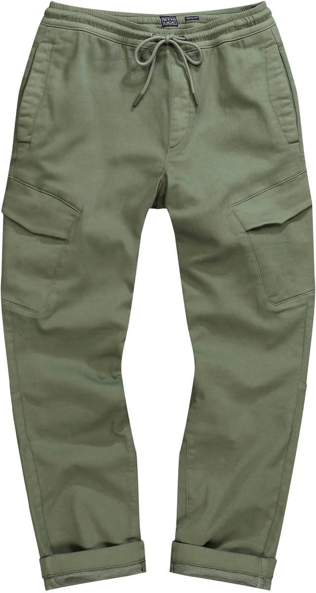 STHUGE - Heren - Cargo broek FLEXLASTIC® elastische tailleband - Vijvergroen - Maat L