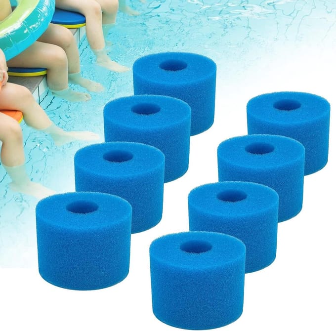 Herbruikbare filterpatroon voor Intex S1 schuimzwembadfilter - vervangbare filterpatroon - zwembadfilterpatroon met schuimrubberen box Jacuzzi filter