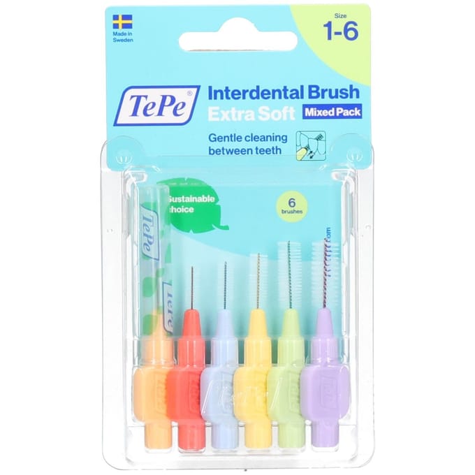TePe Interdentale Ragers Extra Soft Mixed Pack ISO maat 1 - 6  – (0,45 – 1,1 mm)
