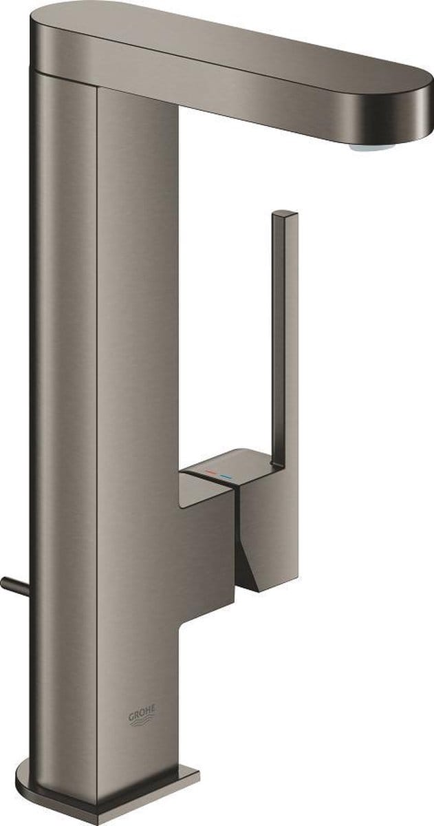 GROHE Plus Waterbesparende Wastafelmengkraan - maat L - uittrekbare uitloop - met waste - hard graphite geborsteld - 23843AL3